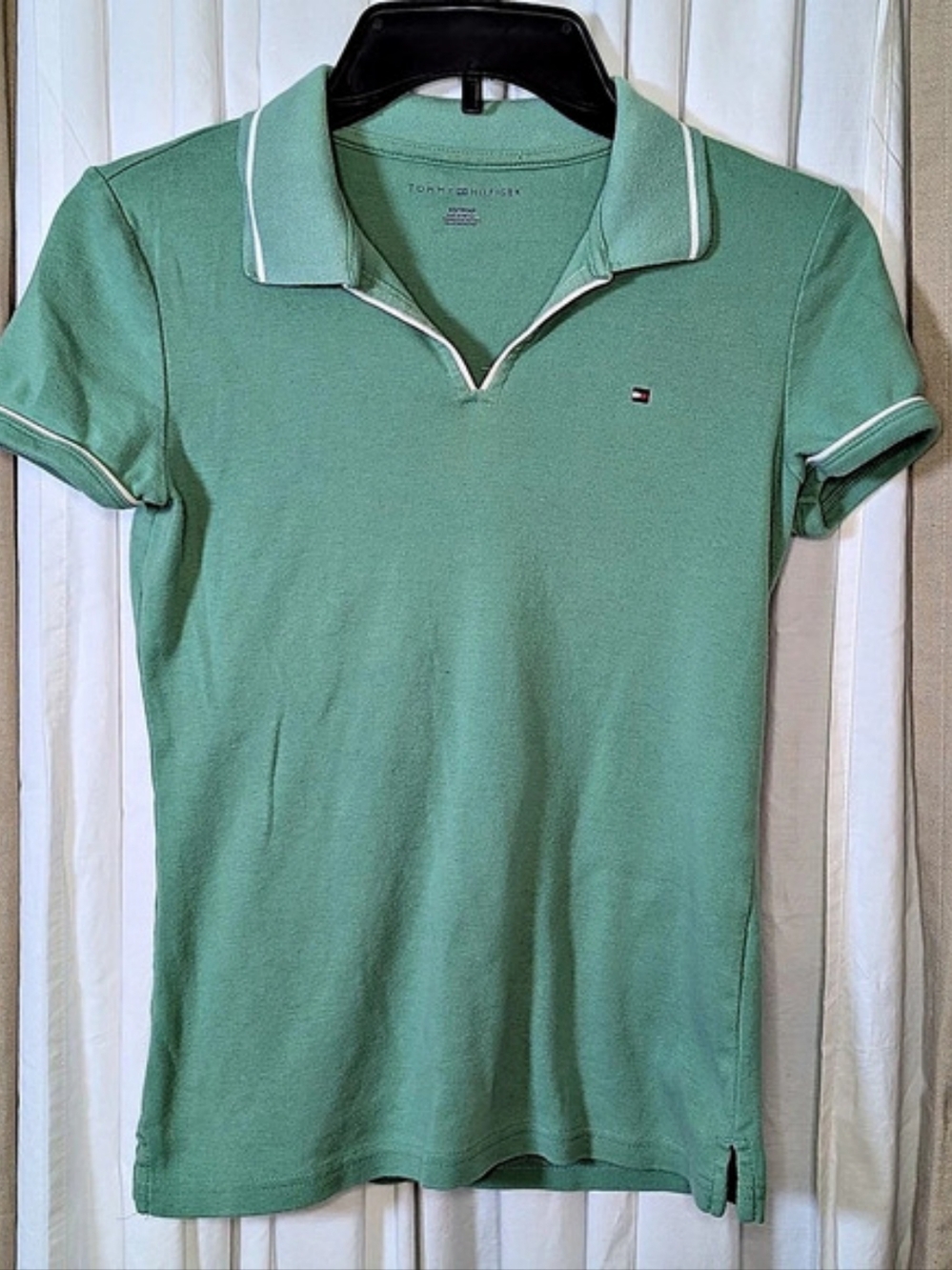 Tommy Hilfiger Short Sleeve Tipped Polo Shirt Green XS
